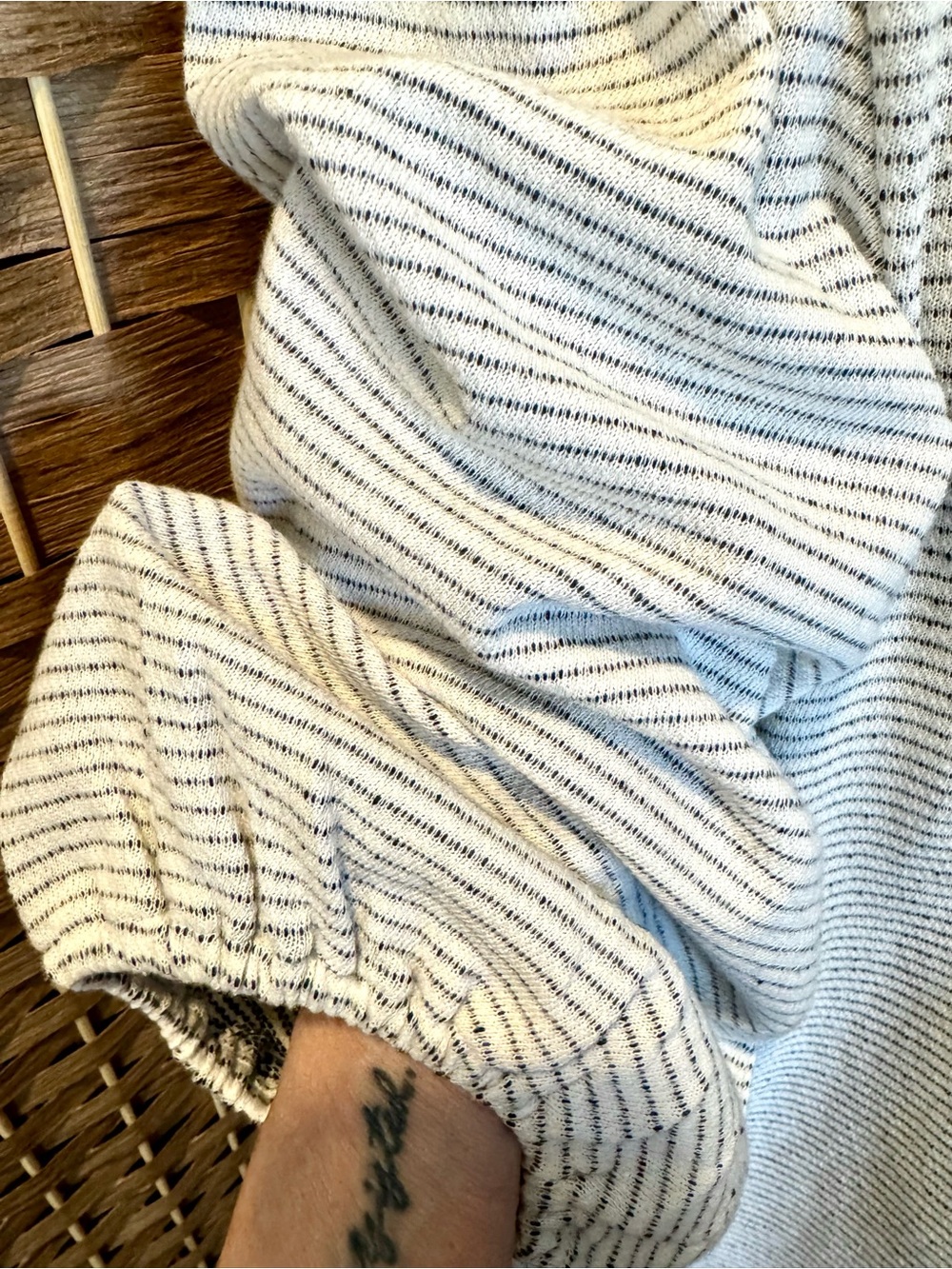 LOFT navy & white stripe French terry popover dress XL - Picture 4 of 11